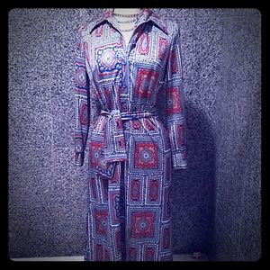 Vintage polyester midi dress